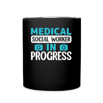 Medical Social Worker In Progress Job Occupation - Tasse einfarbig - Schwarz - Vorne