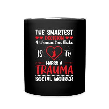Trauma Travailleur social Profession Emploi Santé mentale - Mug uni - noir - Devant