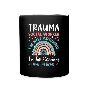 Trauma Travailleur social Profession Emploi Santé mentale - Mug uni - noir - Devant