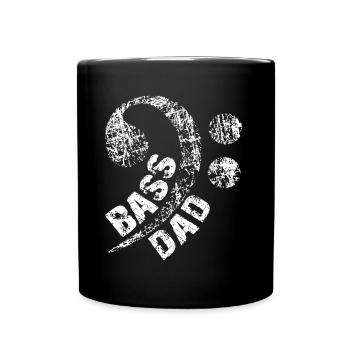 Papa spielt Bass Papa ist Bassist - Tasse einfarbig - Schwarz - Vorne