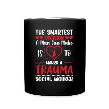 Trauma Travailleur social Profession Emploi Santé mentale - Mug uni - noir - Devant