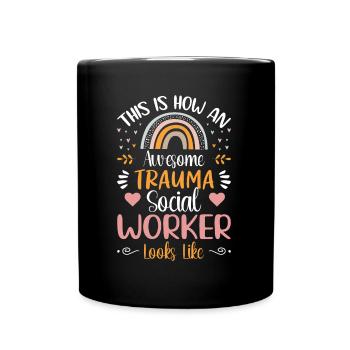 À quoi ressemble un travailleur social traumatisé impressionnant - Mug uni - noir - Devant