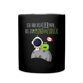 I lift you dear Dad to the moon and back - Full Colour Mug - black - Front