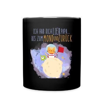 I lift you dear Dad to the moon and back - Full Colour Mug - black - Front