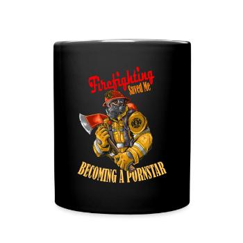 Firefighting saved me - Full Colour Mug - black - Front