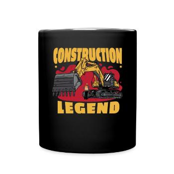 Construction legend excavator repair gift employee - Full Colour Mug - black - Front