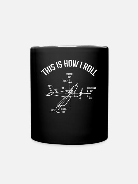 Flugzeugpilot, Luftkapitän, Kapitän - Tasse einfarbig - Schwarz