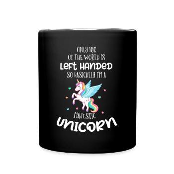 Left-handed unicorn - Full Colour Mug - black - Front