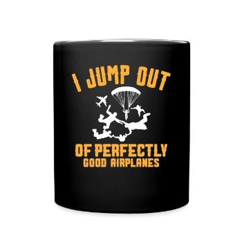 Parachutisme, Parachutiste - Mug uni - noir - Devant