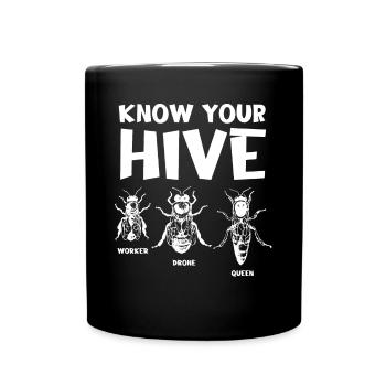 Connaissez votre ruche, apiculteur, apiculture - Mug uni - noir - Devant