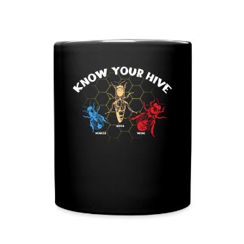 Connaissez votre ruche, apiculteur, apiculture - Mug uni - noir - Devant