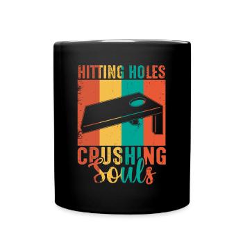 Cornhole, Sitzsack, Sitzsack Werfen - Tasse einfarbig - Schwarz - Vorne