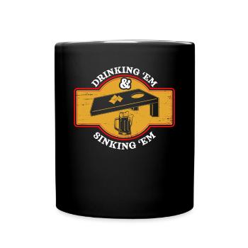 Cornhole, Sitzsack, Sitzsack Werfen - Tasse einfarbig - Schwarz - Vorne