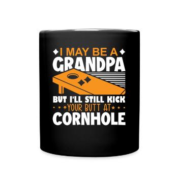 Cornhole, Sitzsack, Sitzsack Werfen - Tasse einfarbig - Schwarz - Vorne