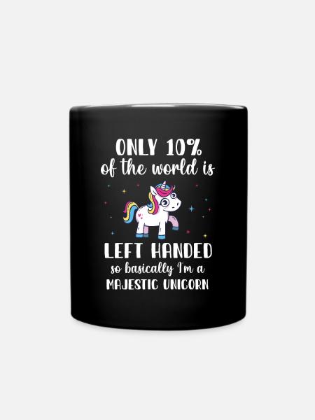 Left-handed unicorn - Full Colour Mug - black