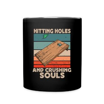 Cornhole, Sitzsack, Sitzsack Werfen - Tasse einfarbig - Schwarz - Vorne