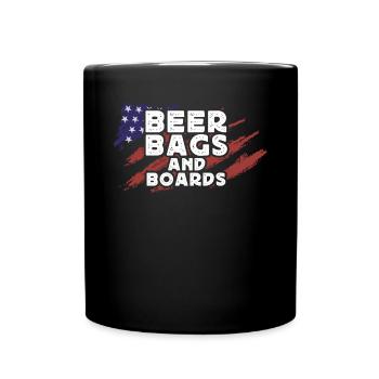 Cornhole, Sitzsack, Sitzsack Werfen - Tasse einfarbig - Schwarz - Vorne
