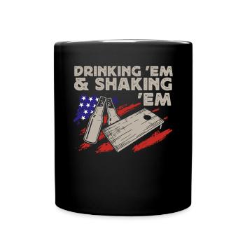 Cornhole, Sitzsack, Sitzsack Werfen - Tasse einfarbig - Schwarz - Vorne