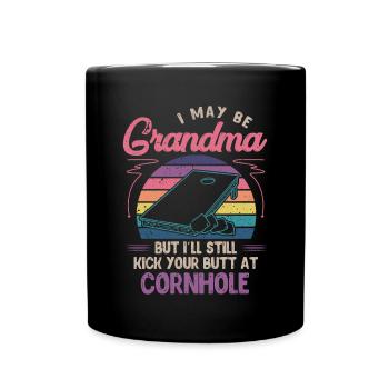 Cornhole, Sitzsack, Sitzsack Werfen - Tasse einfarbig - Schwarz - Vorne