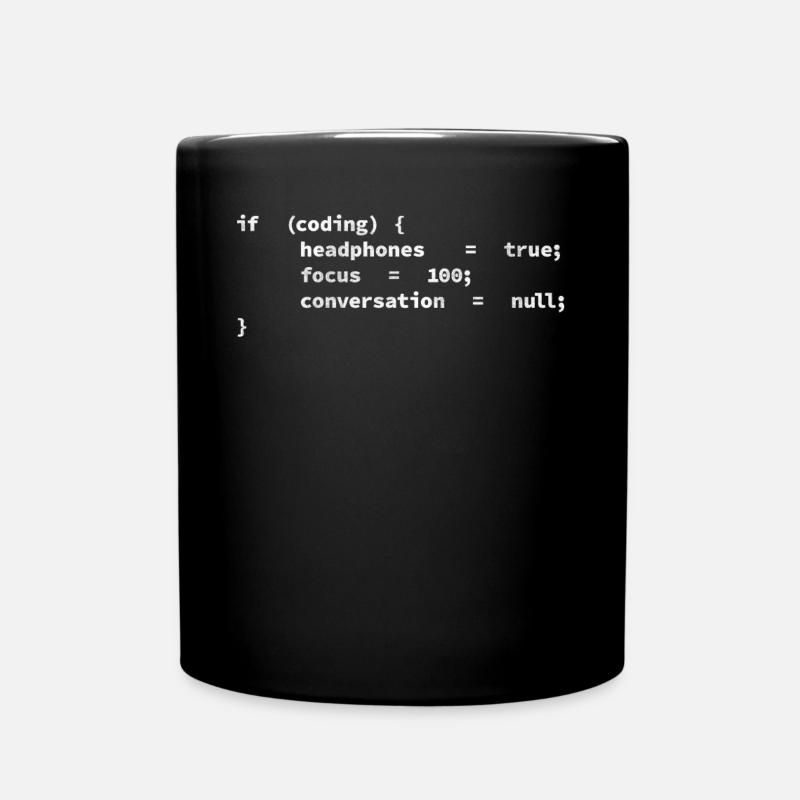 Headphones, encoders, programmers coding - Full Colour Mug - black