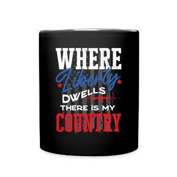 US patriotic quotes, patriot, patriots - Full Colour Mug - black - Front