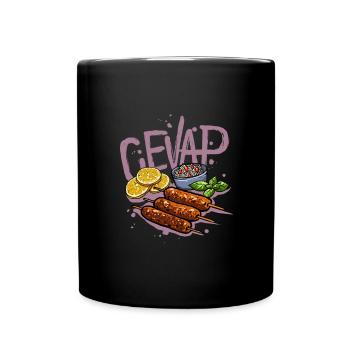 Cevap Serbian Grill Sausages Cevapi - Full Colour Mug - black - Front