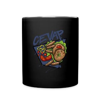 Cevap Serbian Grill Sausages Cevapi - Full Colour Mug - black - Front