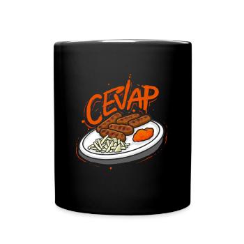 Cevap Serbian Grill Sausages Cevapi - Full Colour Mug - black - Front