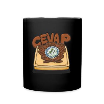 Cevap Serbian Grill Sausages Cevapi - Tasse einfarbig - Schwarz - Vorne