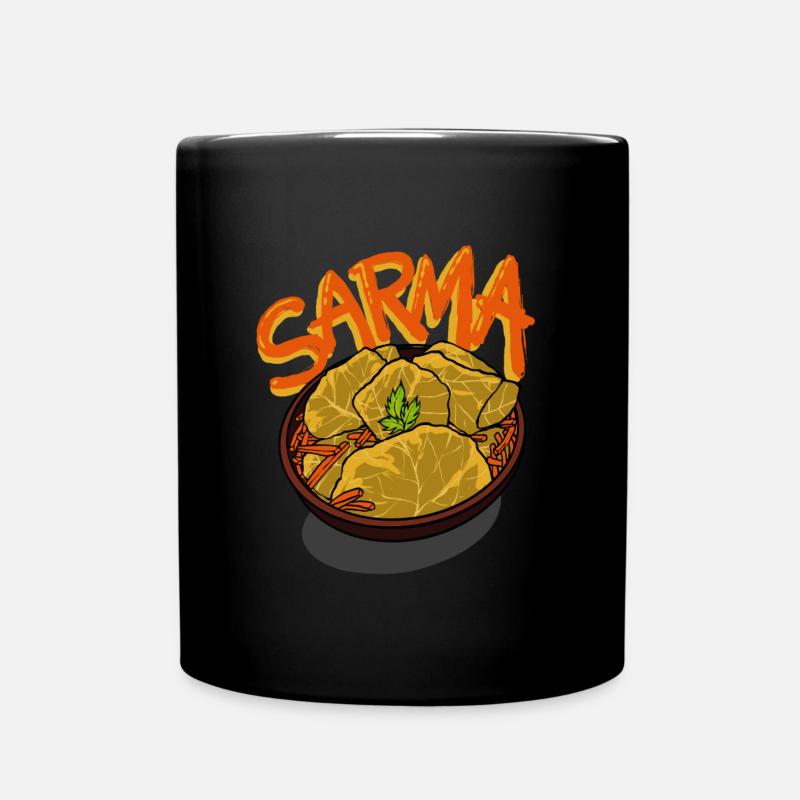 Sarma Stuffed Grape Leaves Balkan Food - Tasse einfarbig - Schwarz