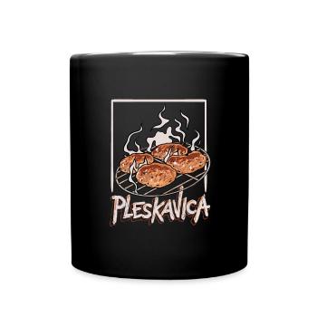 Pleskavica Balkan Meat Sur le gril - Mug uni - noir - Devant