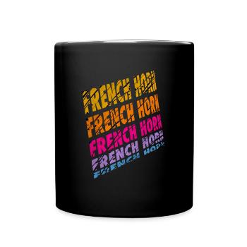 Funny French Horn Musical Instrument - Full Colour Mug - black - Front