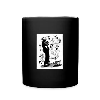 Man Playing French Horn Instrument - Tasse einfarbig - Schwarz - Vorne