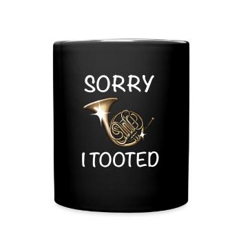 Funny French Horn Musical Instrument - Full Colour Mug - black - Front