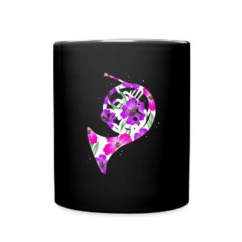Drôle d’instrument de musique Français Cor - Mug uni - noir - Devant