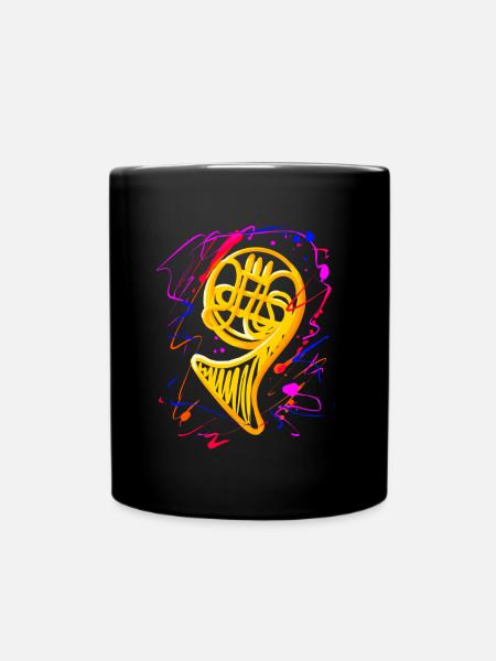 Drôle d’instrument de musique Français Cor - Mug uni - noir