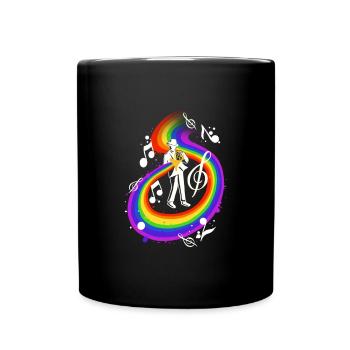Man Playing French Horn Instrument - Tasse einfarbig - Schwarz - Vorne