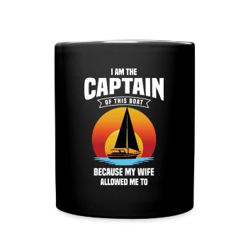 Bateau de sport Racing Boat Propriétaire de bateau Capitaine Motorboat - Mug uni - noir - Devant