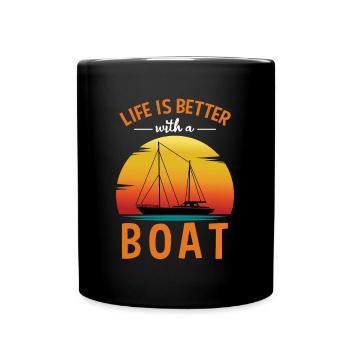 Bateau de sport Racing Boat Propriétaire de bateau Capitaine Motorboat - Mug uni - noir - Devant