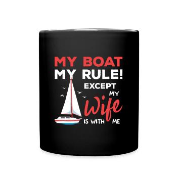 Bateau de sport Racing Boat Propriétaire de bateau Capitaine Motorboat - Mug uni - noir - Devant