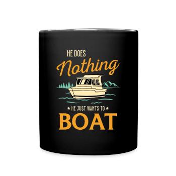 Bateau de sport Racing Boat Propriétaire de bateau Capitaine Motorboat - Mug uni - noir - Devant