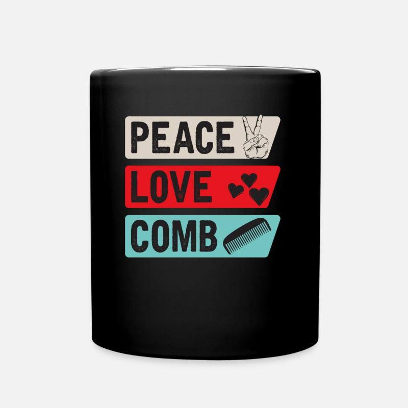 Peace Love Comb Music Instrument - Tasse einfarbig - Schwarz