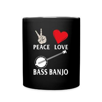 Peace Love Basse Banjo Instruments Banjo - Mug uni - noir - Devant