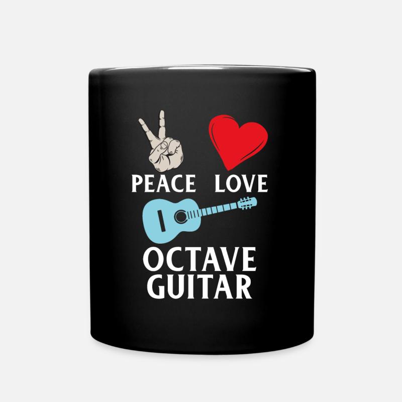 Peace Love Octave Instrument de guitare - Mug uni - noir
