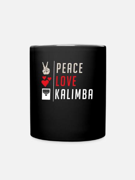 Peace Love Kalimba Musical Instrument - Tasse einfarbig - Schwarz