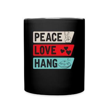 Peace Love Hang Instrument de musique - Mug uni - noir - Devant