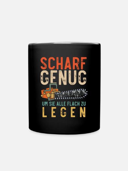 Holzfäller, Kettensäge - Tasse einfarbig - Schwarz