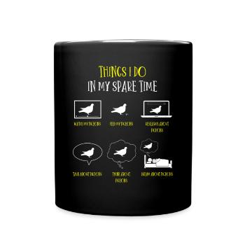 Pigeon breeding, pigeon fanciers, pigeons - Full Colour Mug - black - Front