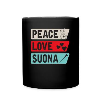 Peace Love Suoana Musical Instrument - Tasse einfarbig - Schwarz - Vorne