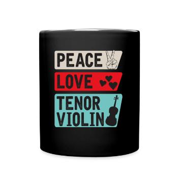 Tenor Violin Musical Instrument Viola - Full Colour Mug - black - Front